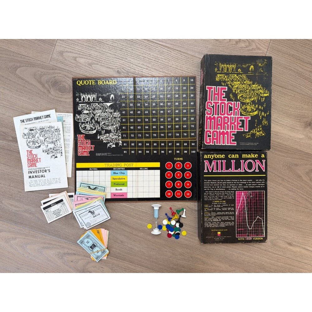The Stock Market Game Anyone Can Make A Million Board Game 1960 Avalon Hill Comp